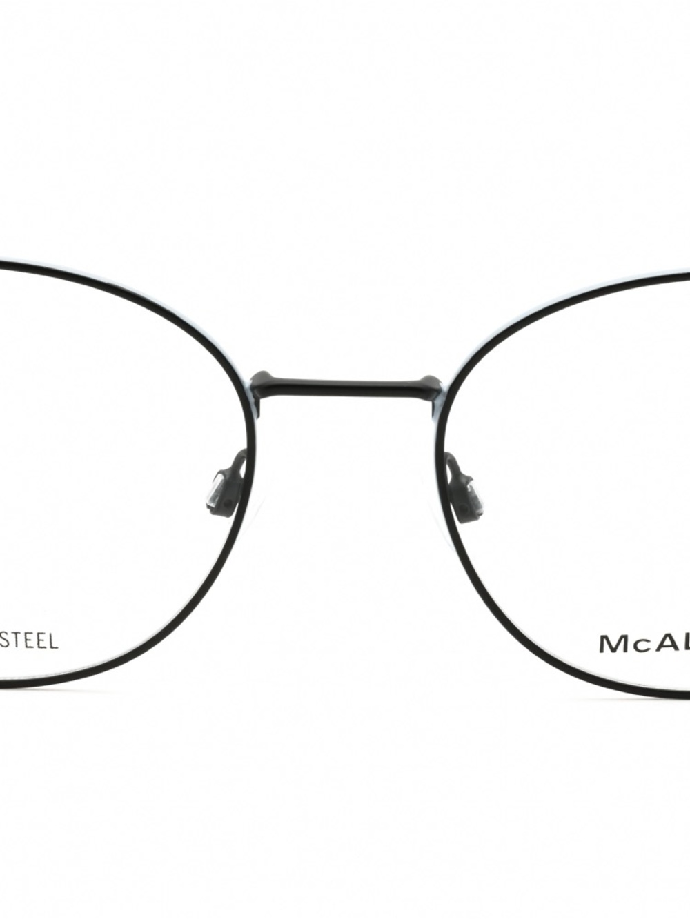 Men's Round Metal Glasses in Black McAllister